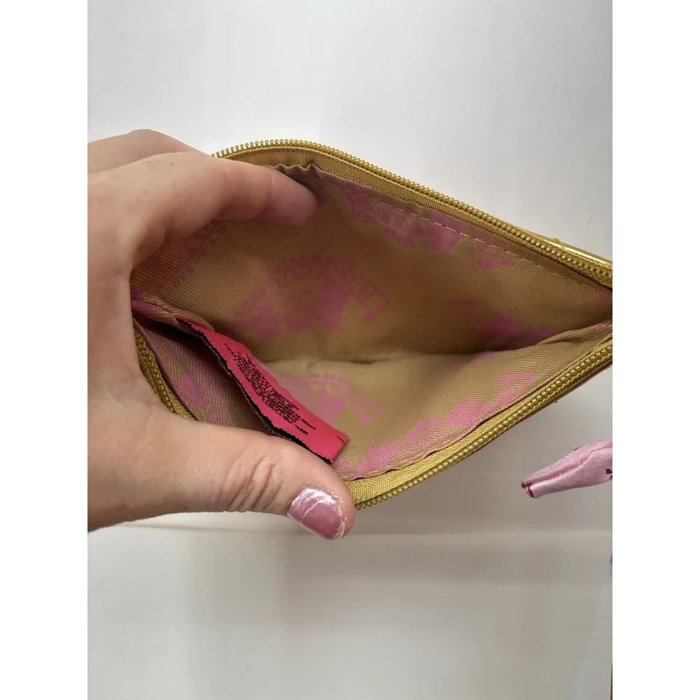Vintage Juicy Couture Pink & Gold Embroidered Wristlet (Authentic Y2K 90s/00s)